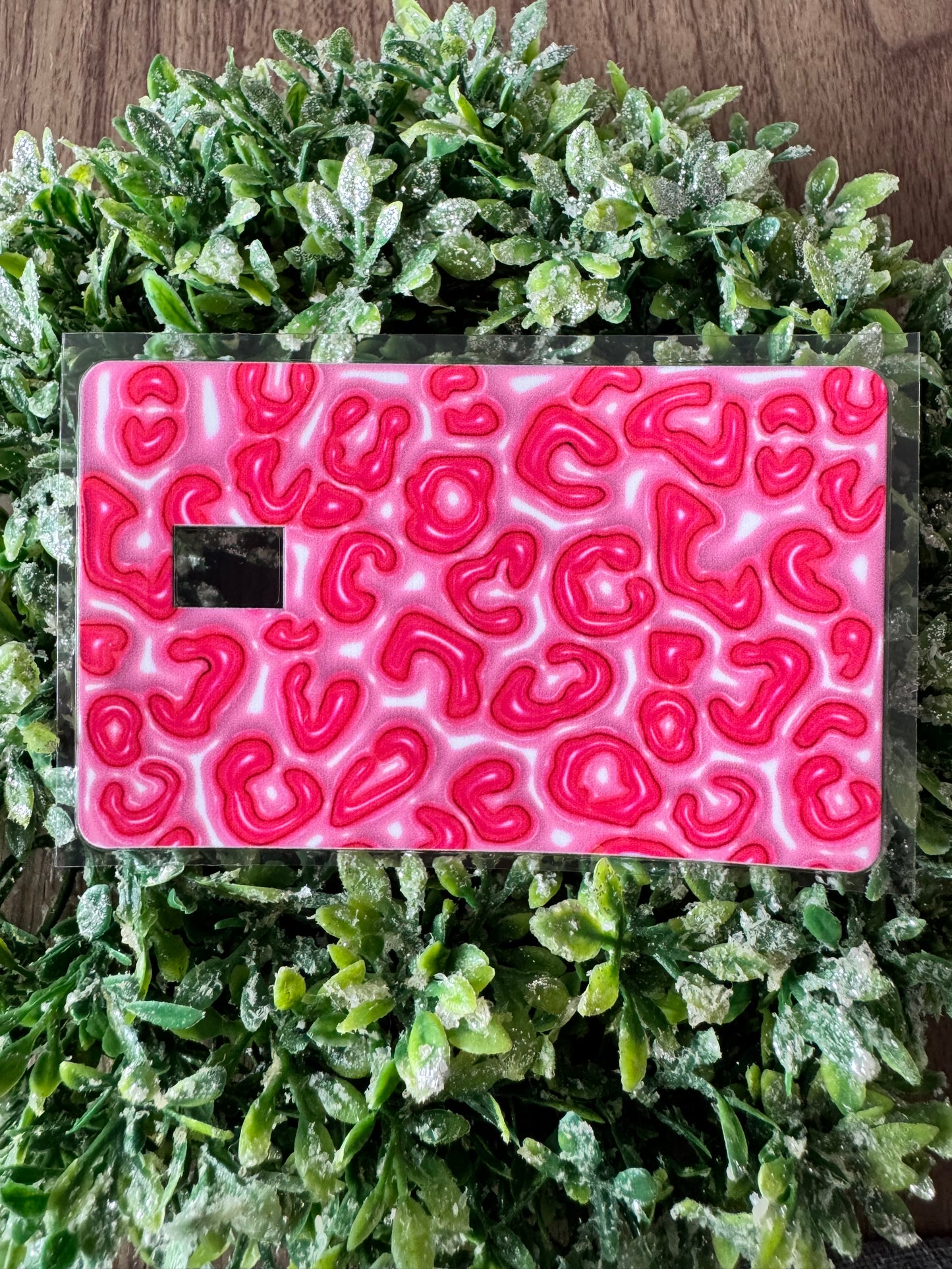 Puffy Pink Leopard Card Wrap