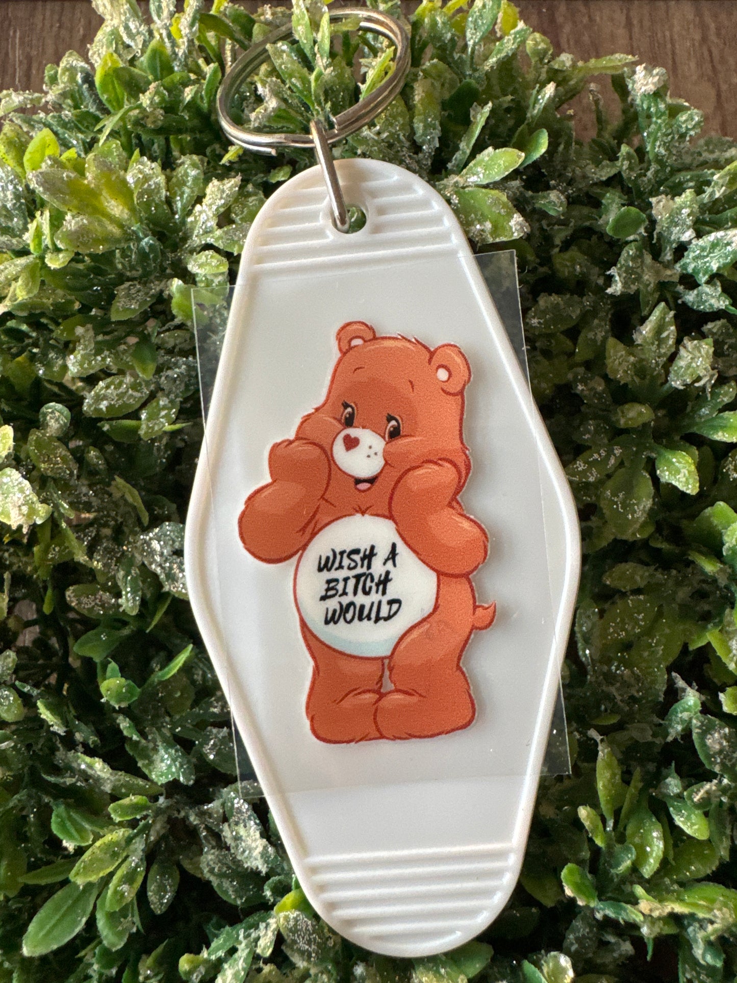 Orange Wish Swear Bear Keychain Decal