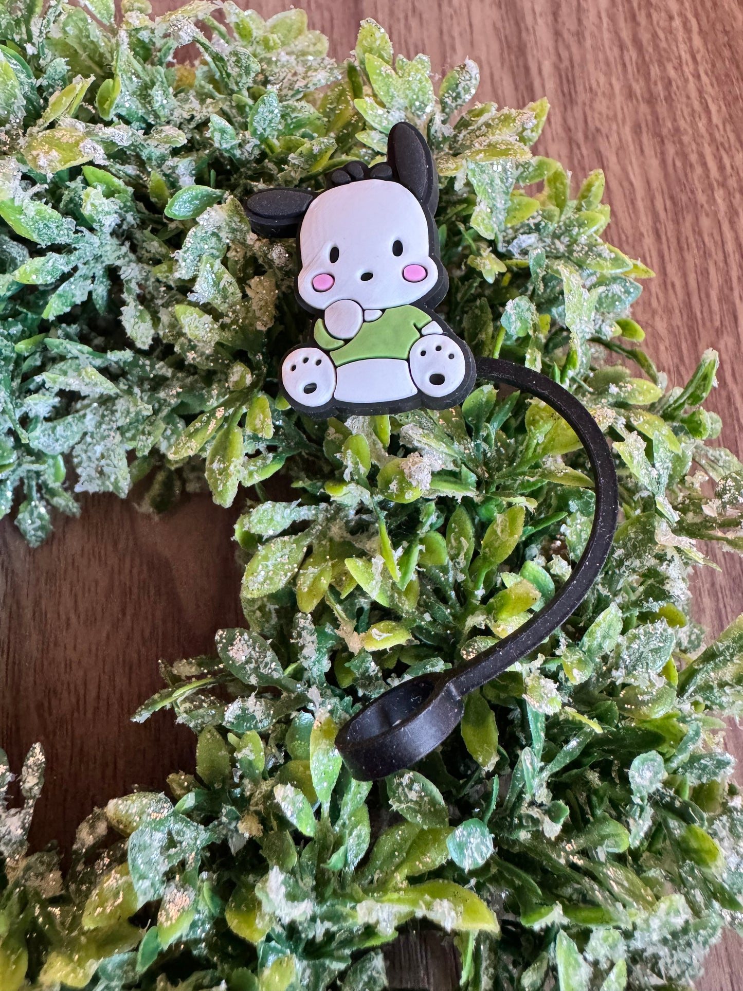 Sitting White Kawaii Straw Topper