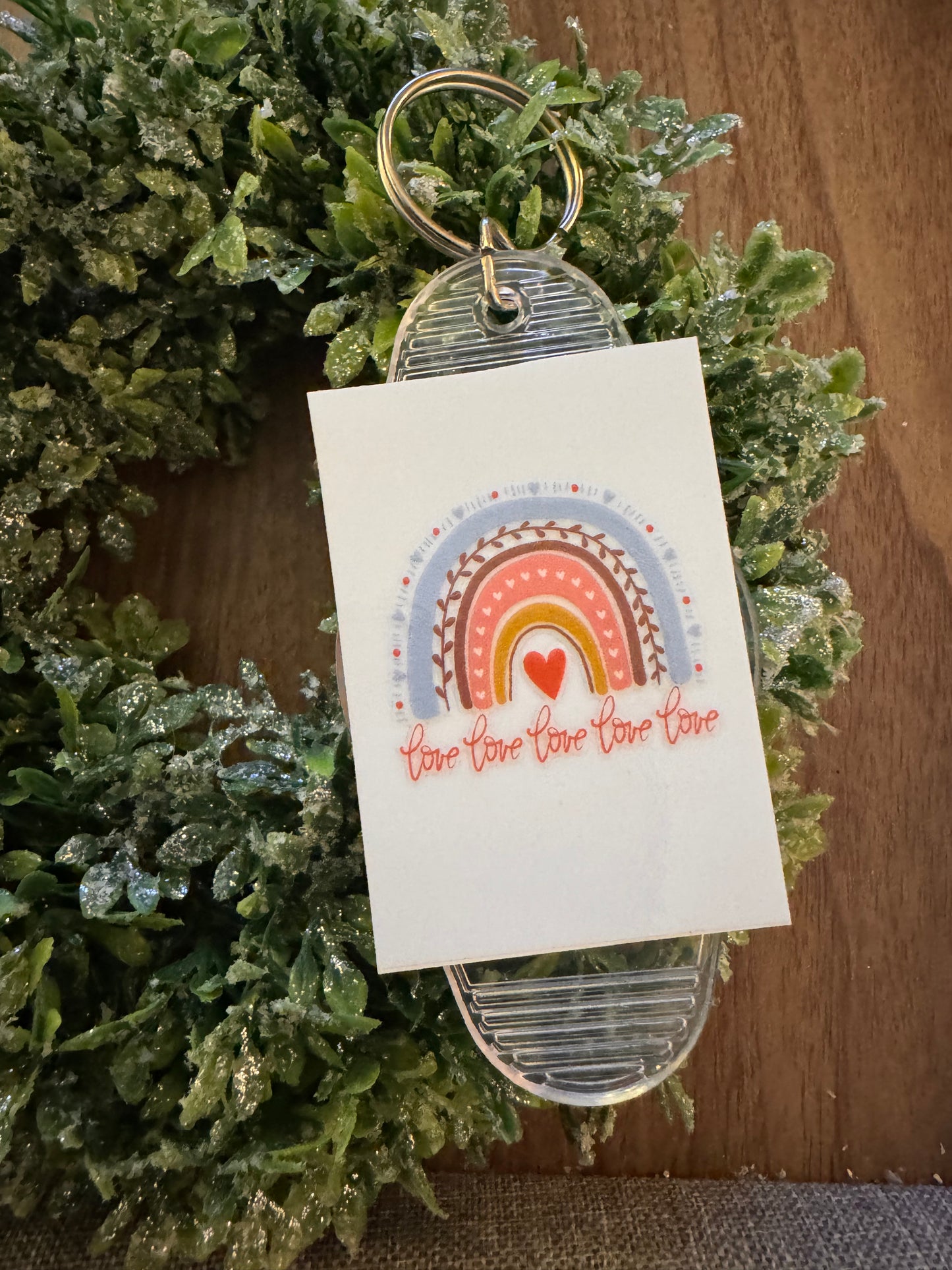 Love Rainbow Keychain Decal