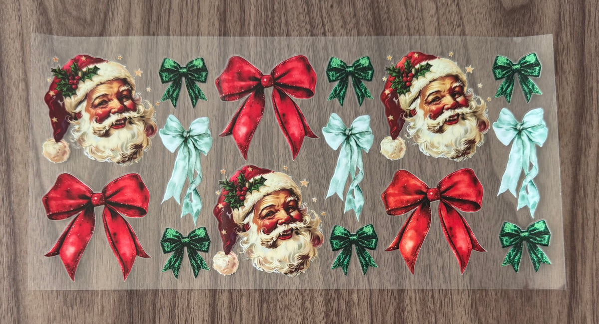 Vintage Santa & Bows Cup Wrap