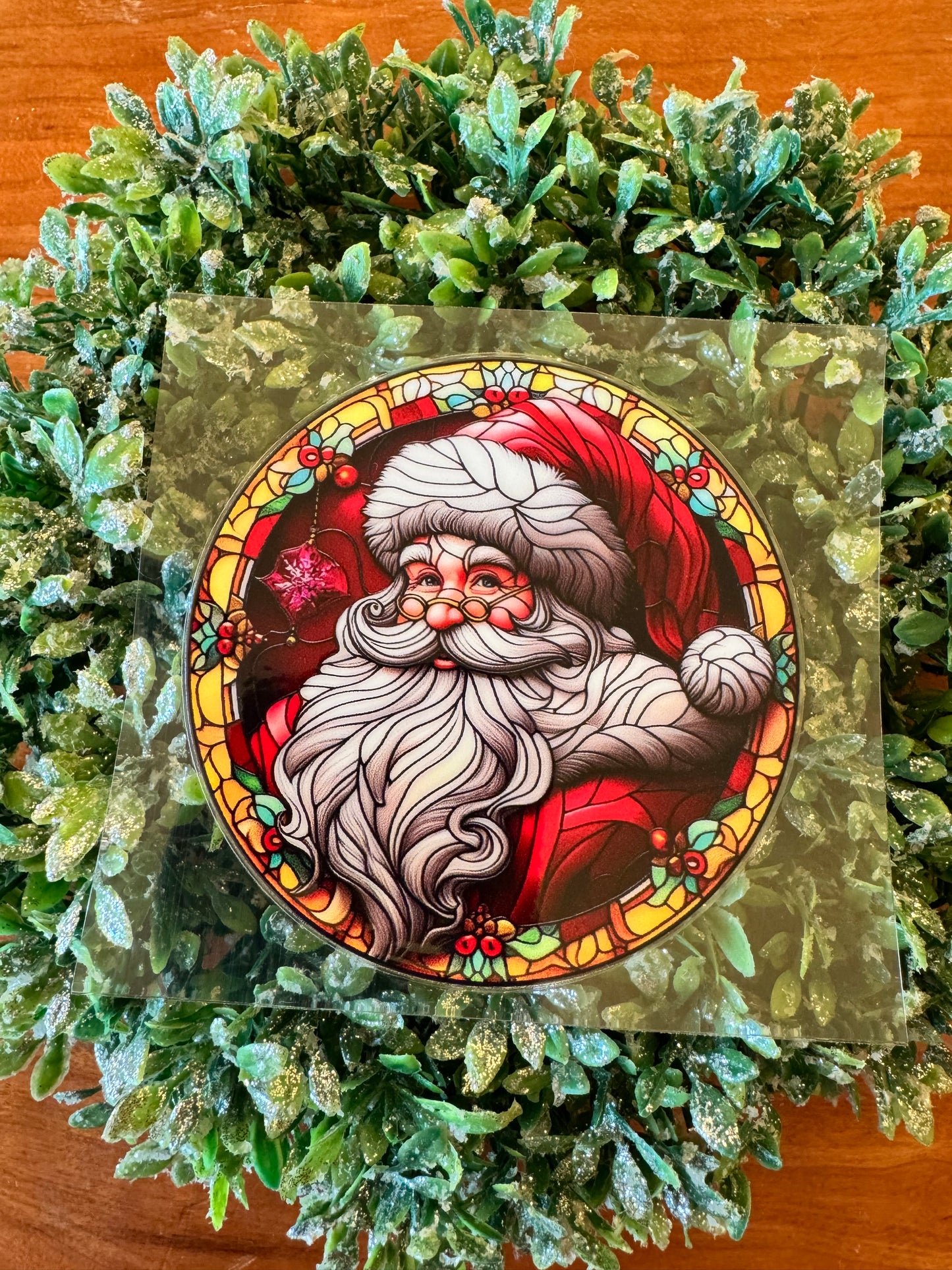 Red Santa Circle Decal