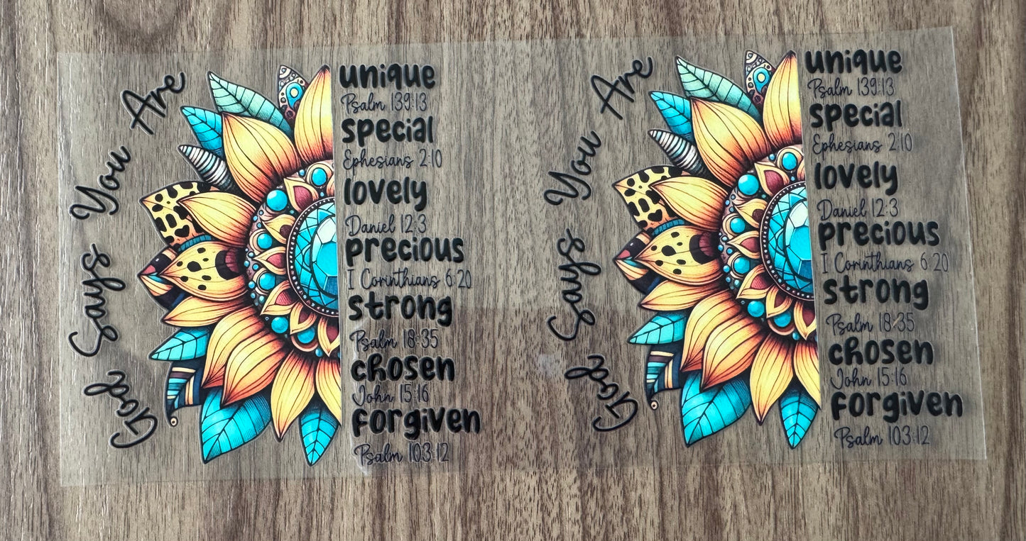 Religious Sunflower Decal Sheet