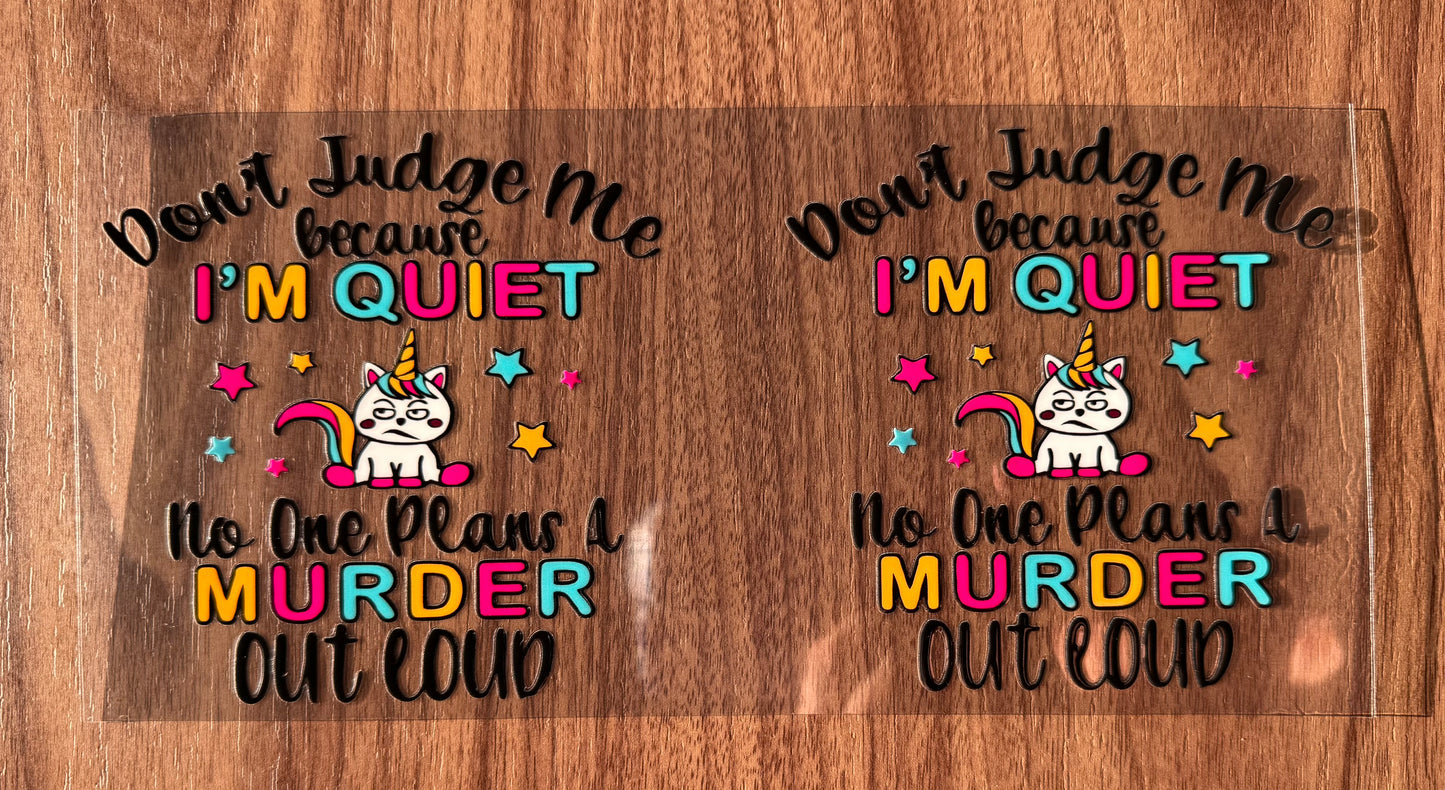 Quiet/Murder Unicorn Decal Sheet