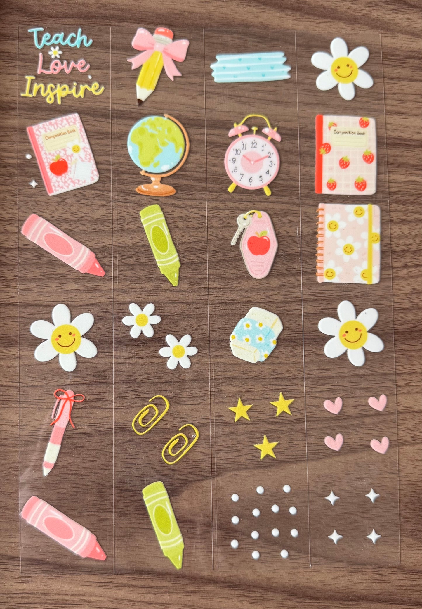 Cute School Supplies Sheet