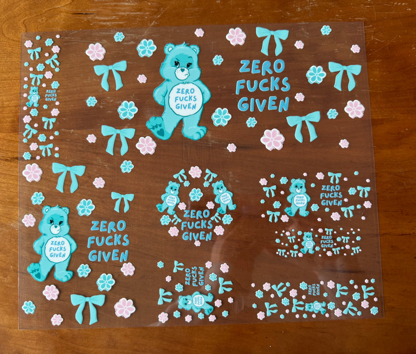 Teal Swear Bear Wrap Set