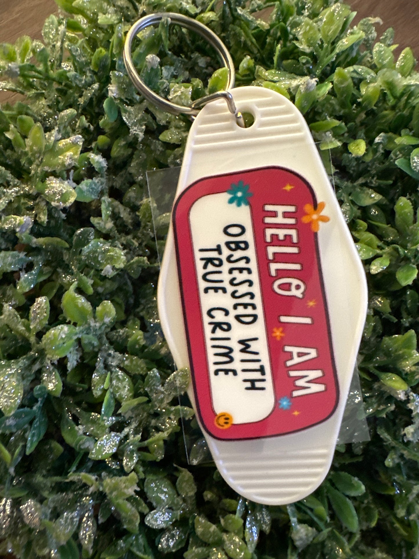 Obsessed True Crime Keychain Decal