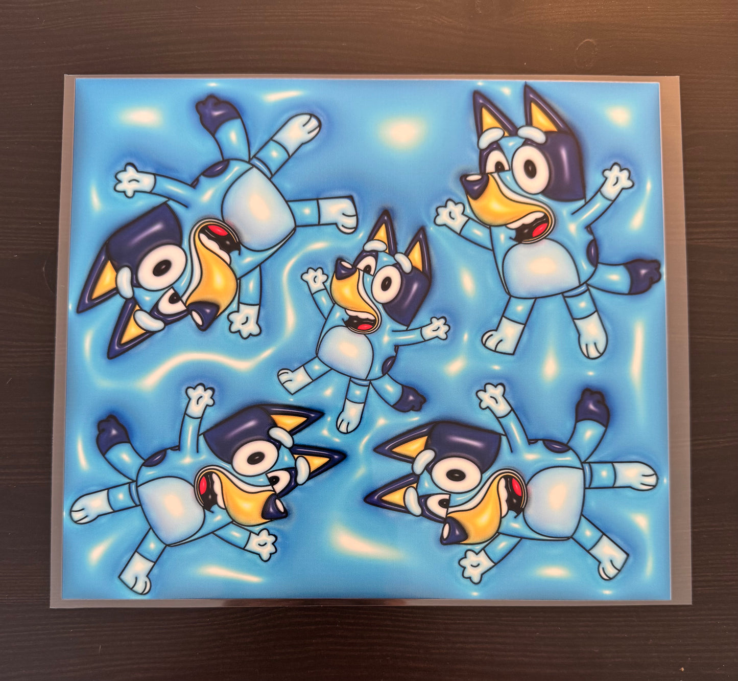 Puffy Blue Dog Cup Wrap