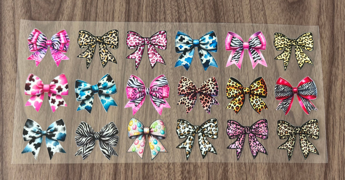 Small Animal Print Bows Cup Wrap