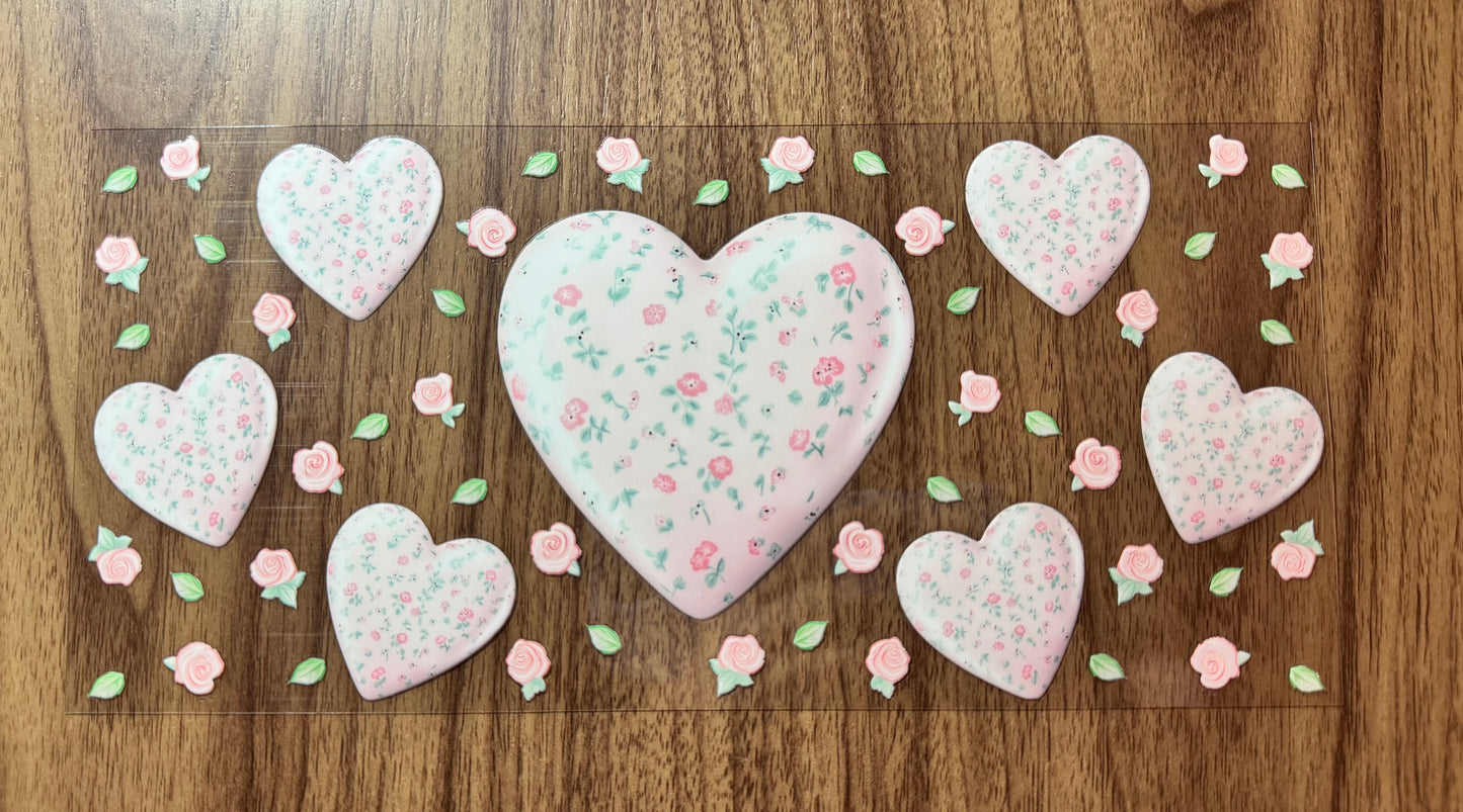 Pink Flowery Heart Cup Wrap