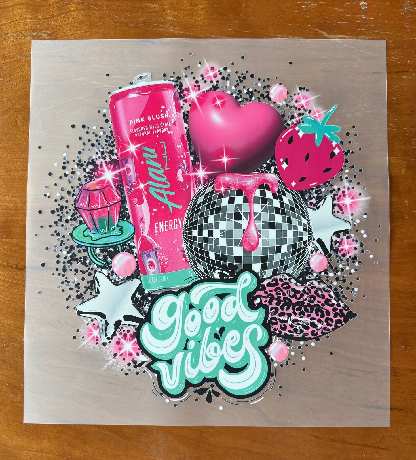 Pink Energy Drink Transfer