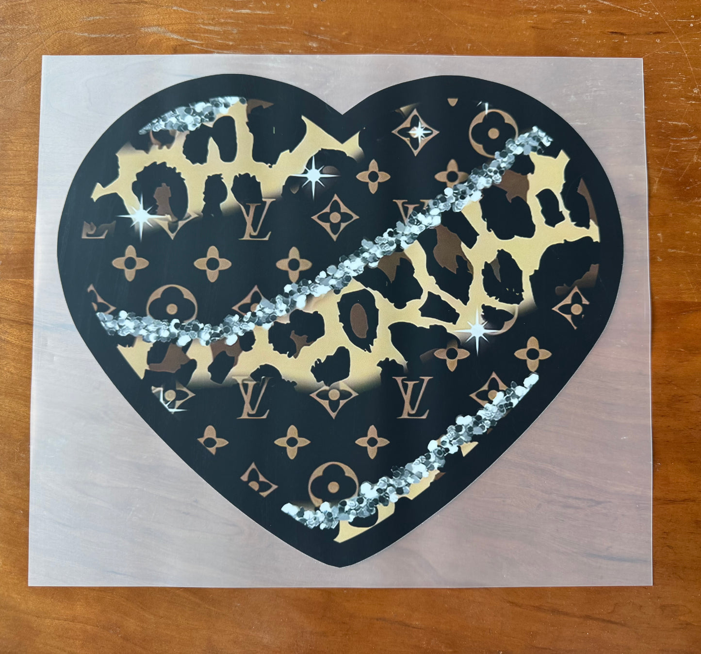 Leopard Loo Boujee Heart Transfer