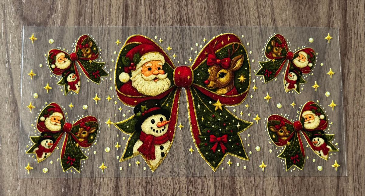 Vintage Christmas Bow Cup Wrap