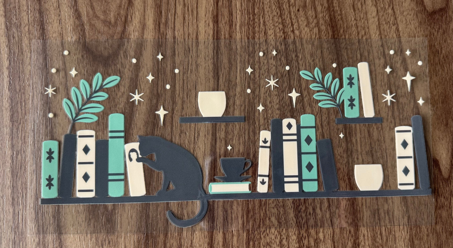 Cat Bookshelf Cup Wrap