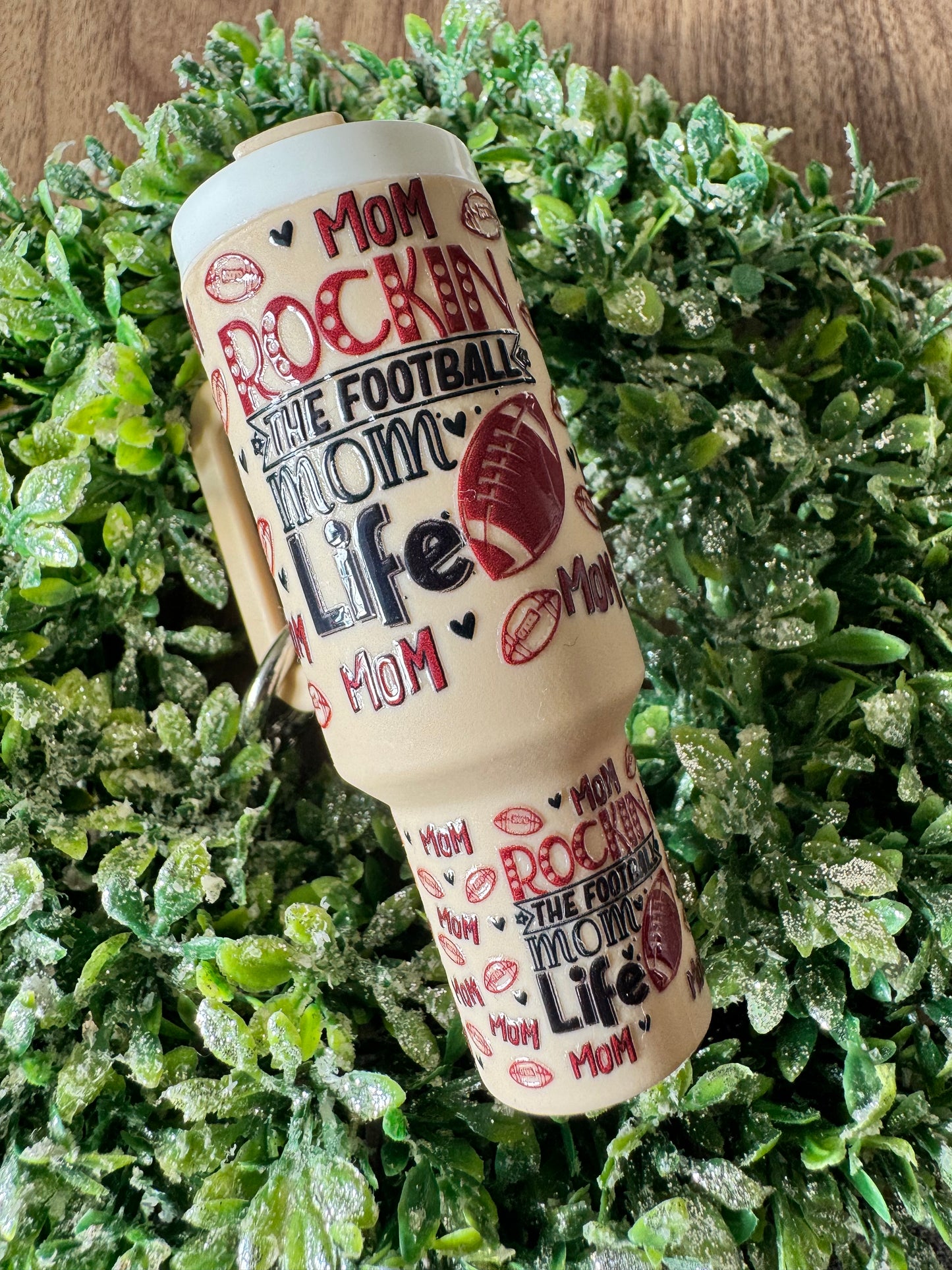 Rockin’ Football Mom Mini Tumbler Keychain