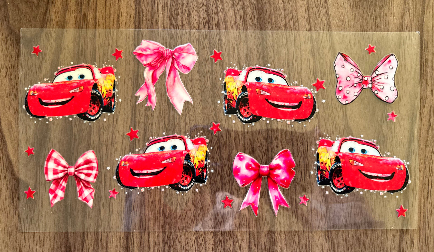 Red Car Bows Cup Wrap