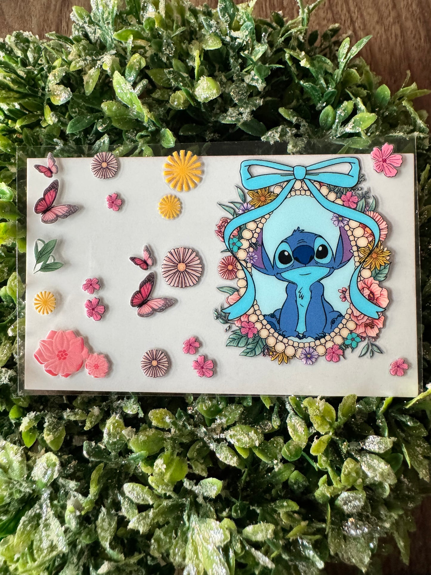 Flowery Blue Alien Card Wrap