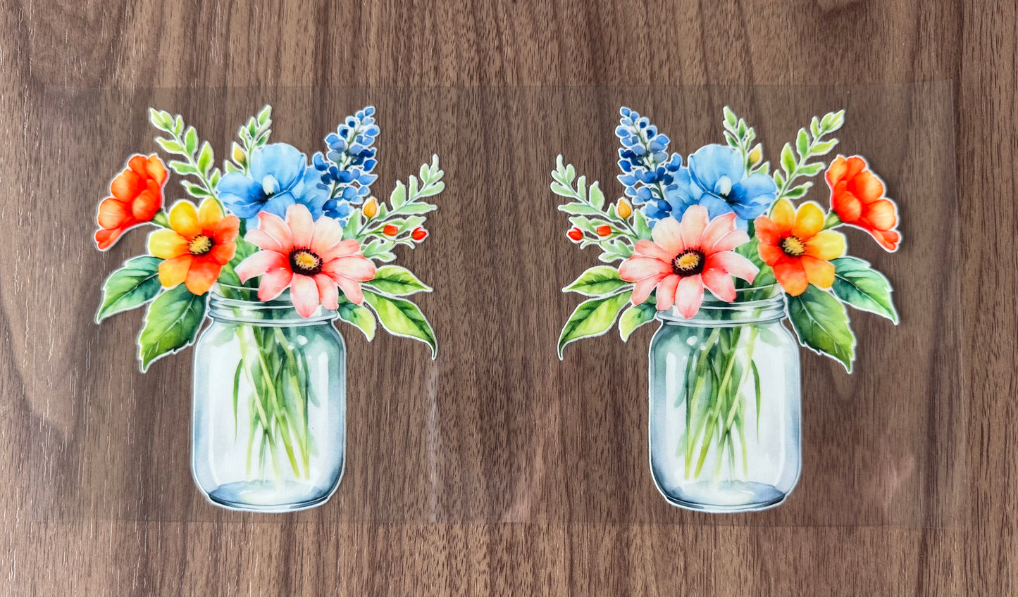 Colorful Jar Flowers Decal Sheet