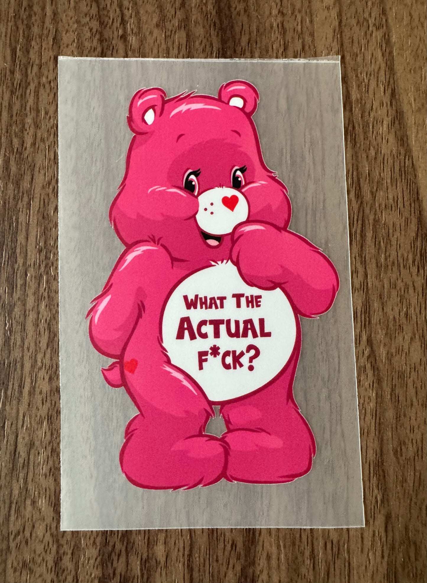 Hot Pink WTAF Bear Transfer
