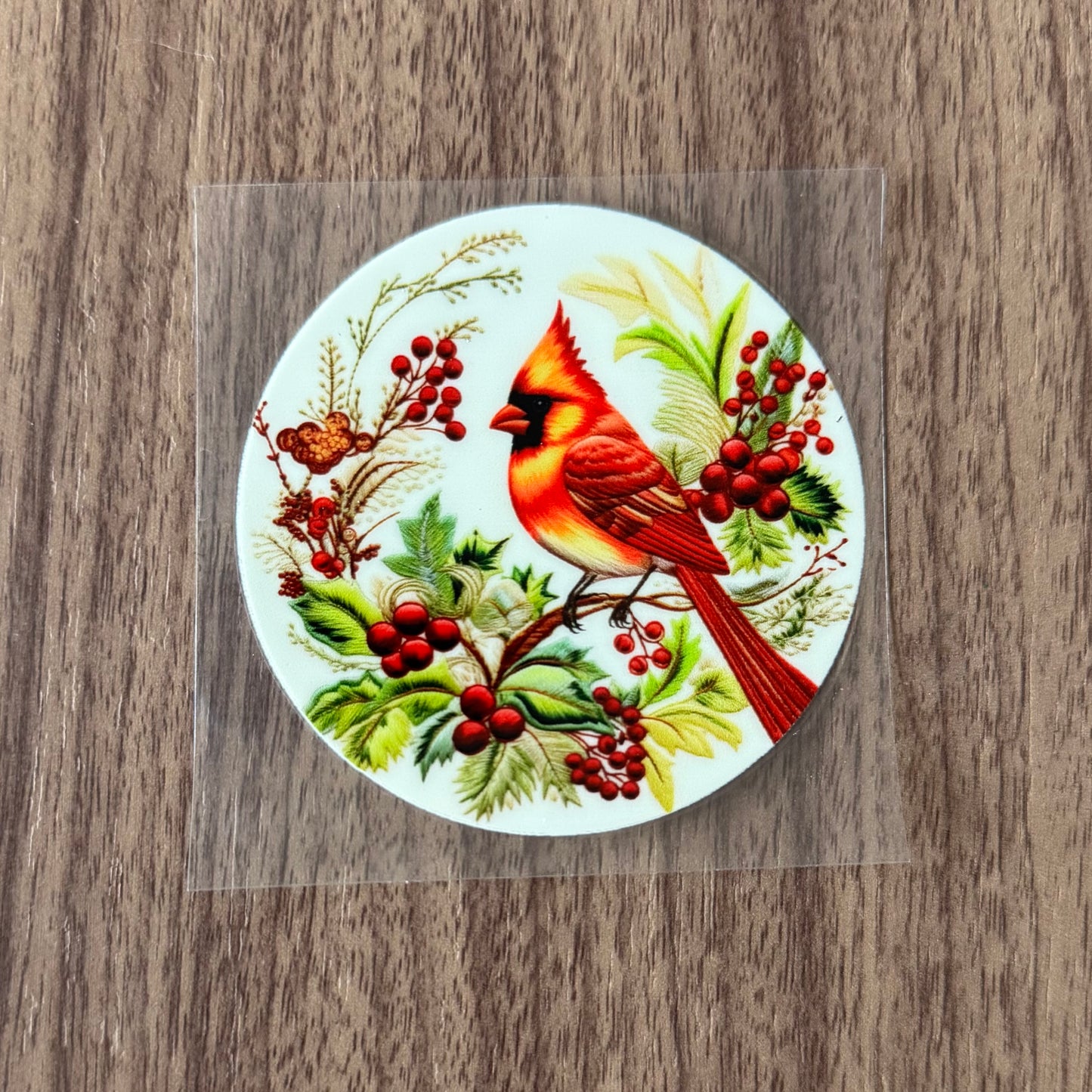 Winter Cardinal Circle Decal