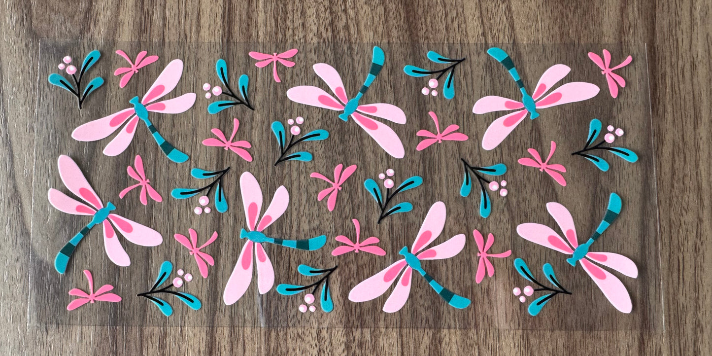 Teal Dragonflies Cup Wrap