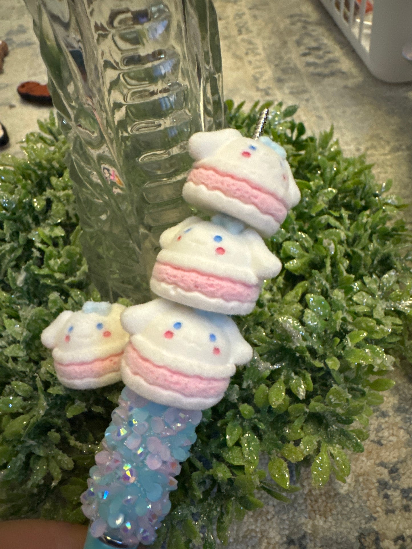 Flocked Cinnamon Kawaii Macaroon Focal