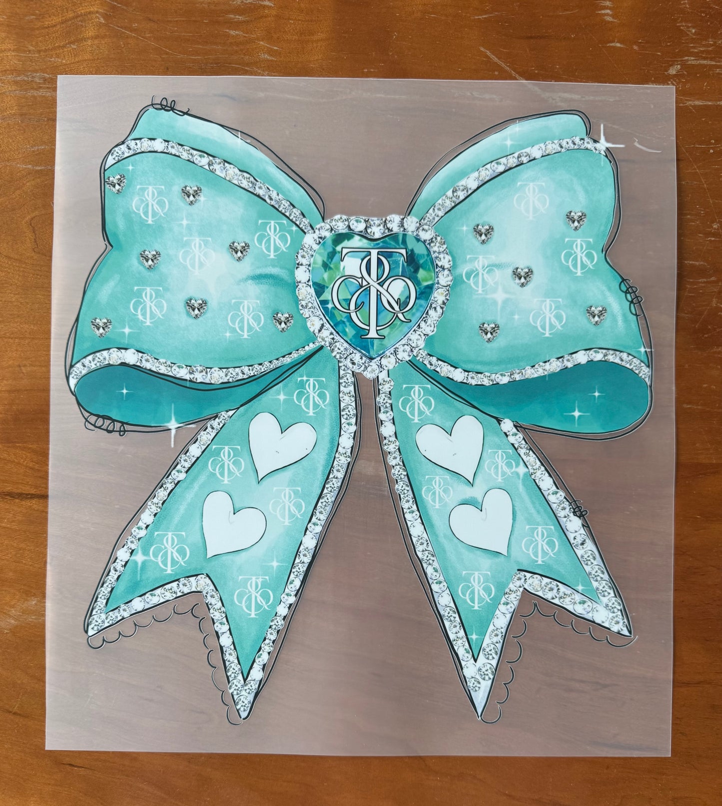 Teal Boujee Bow Transfer
