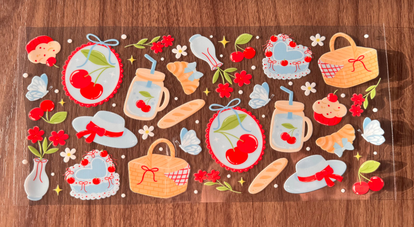 Cute Picnic Cherries Cup Wrap