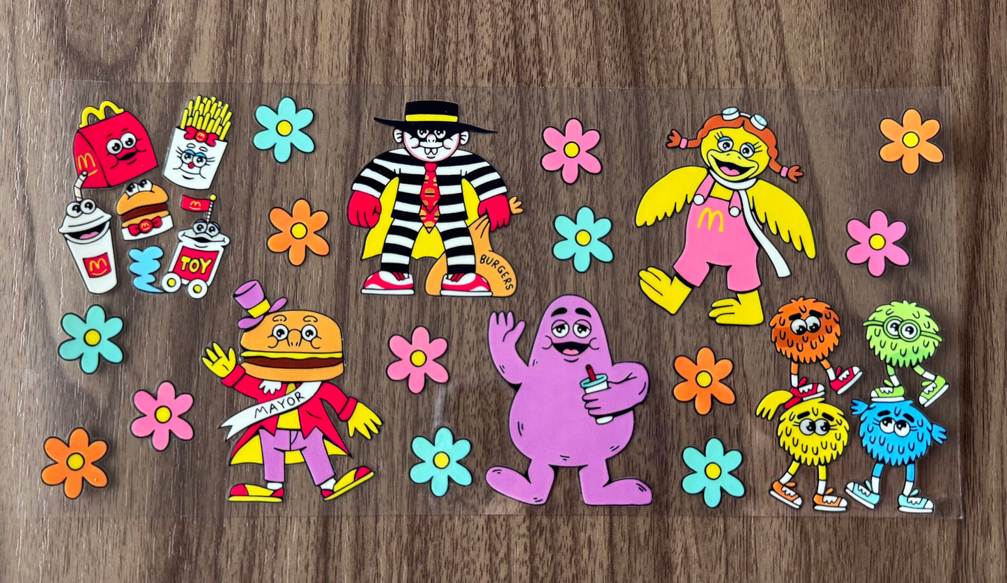 Burger Characters Cup Wrap