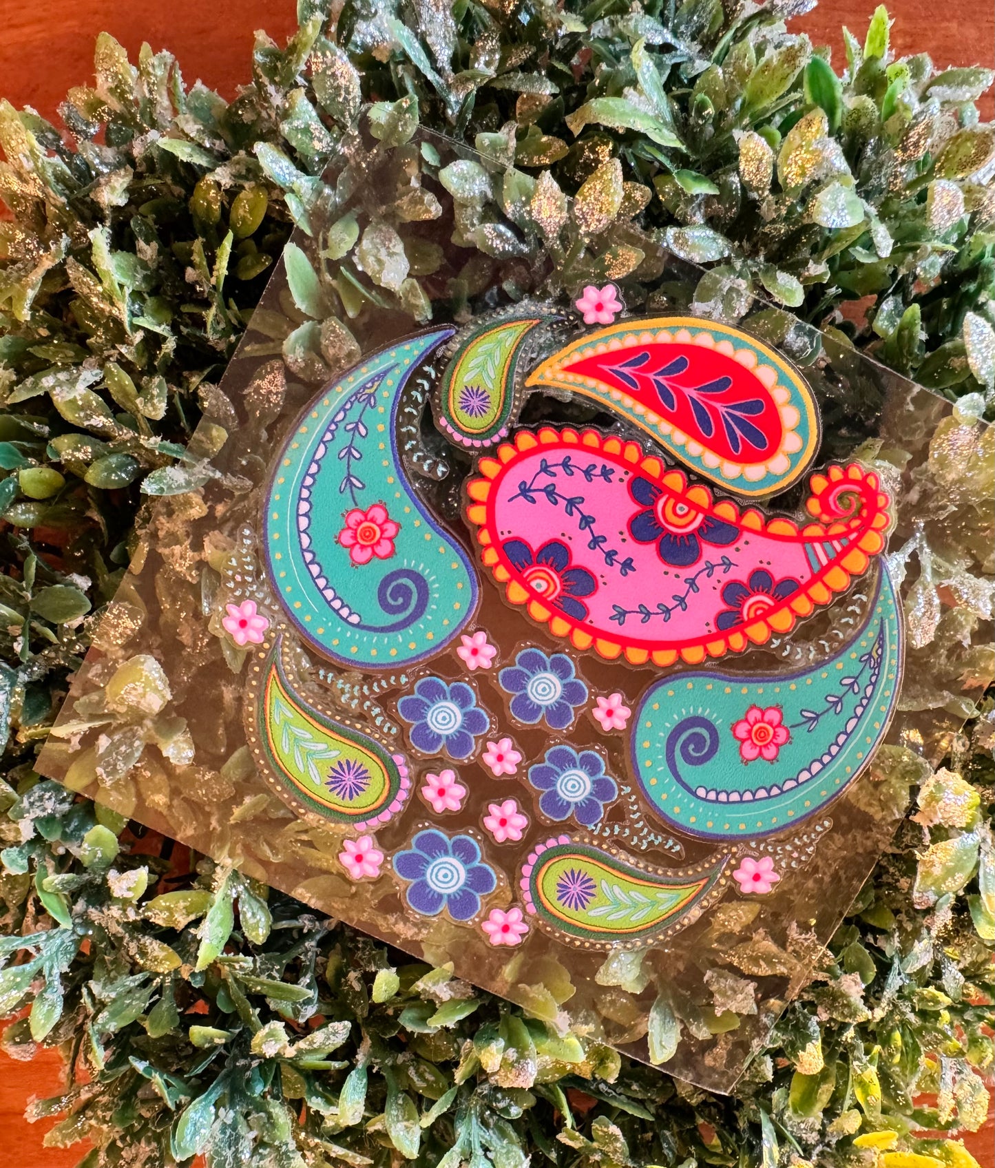 Colorful Paisleys Circle Decal