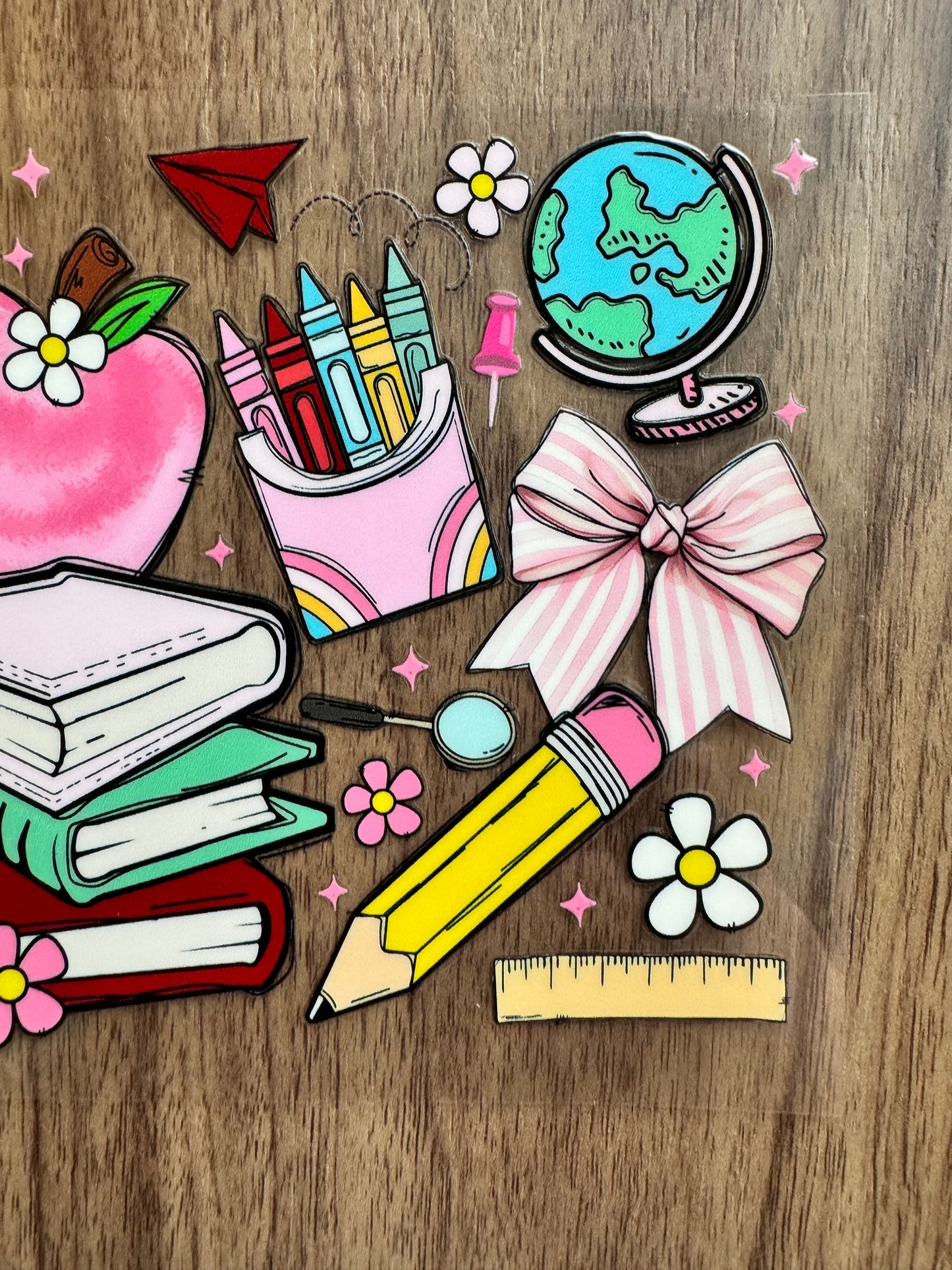 Cute School Supplies Cup Wrap