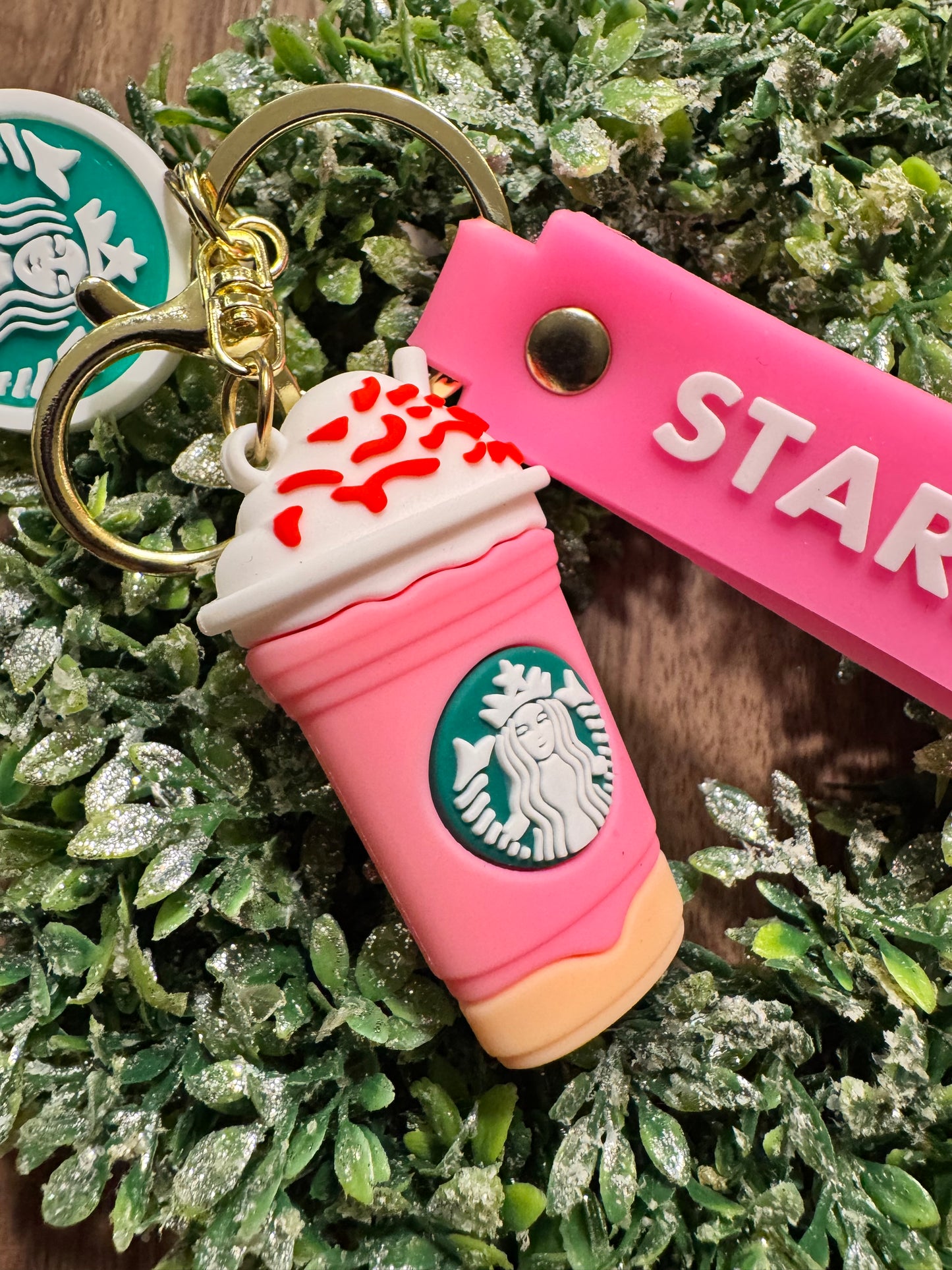 Pink Coffee Keychain