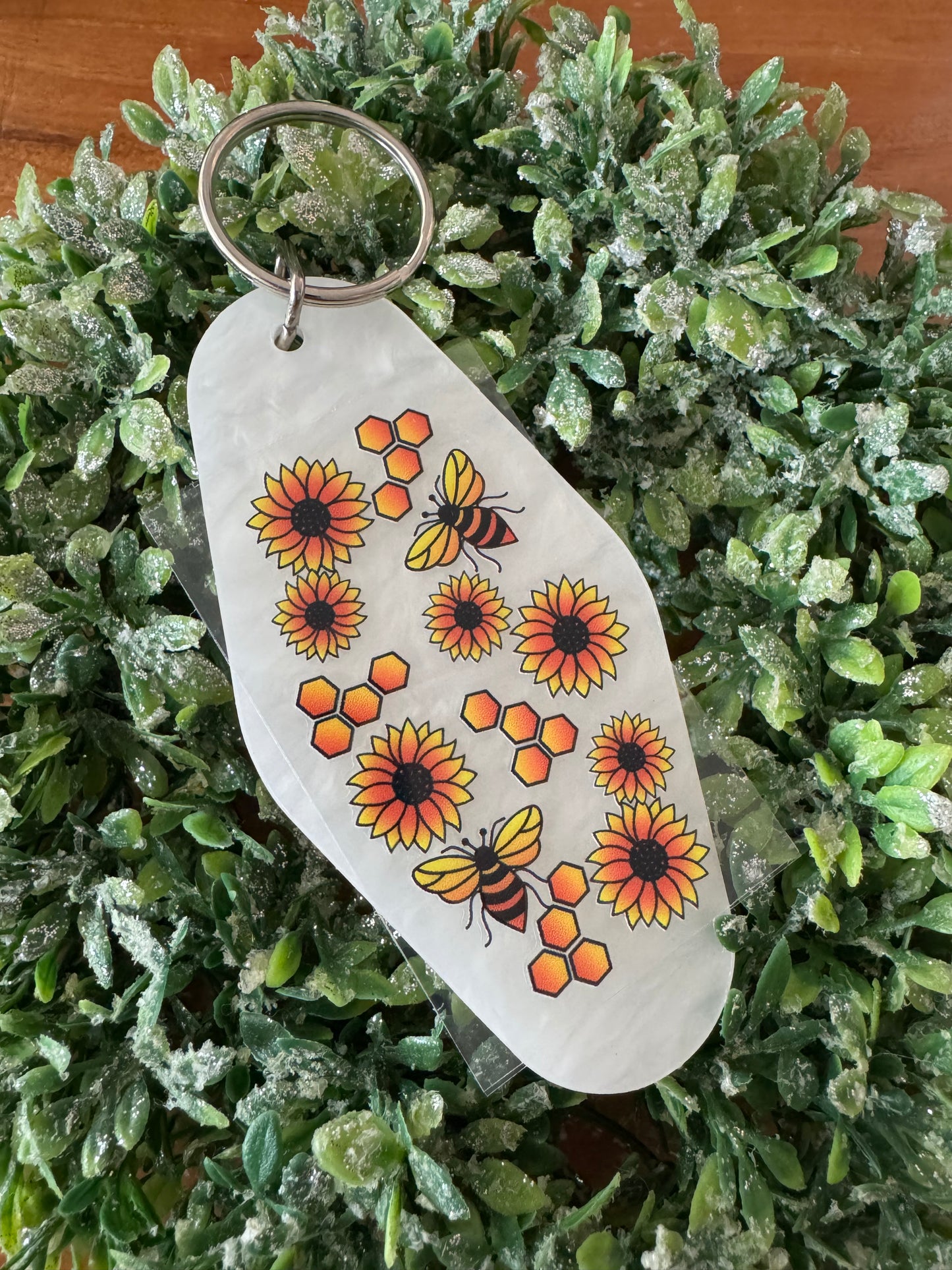 Sunflowers & Bees Keychain Decal