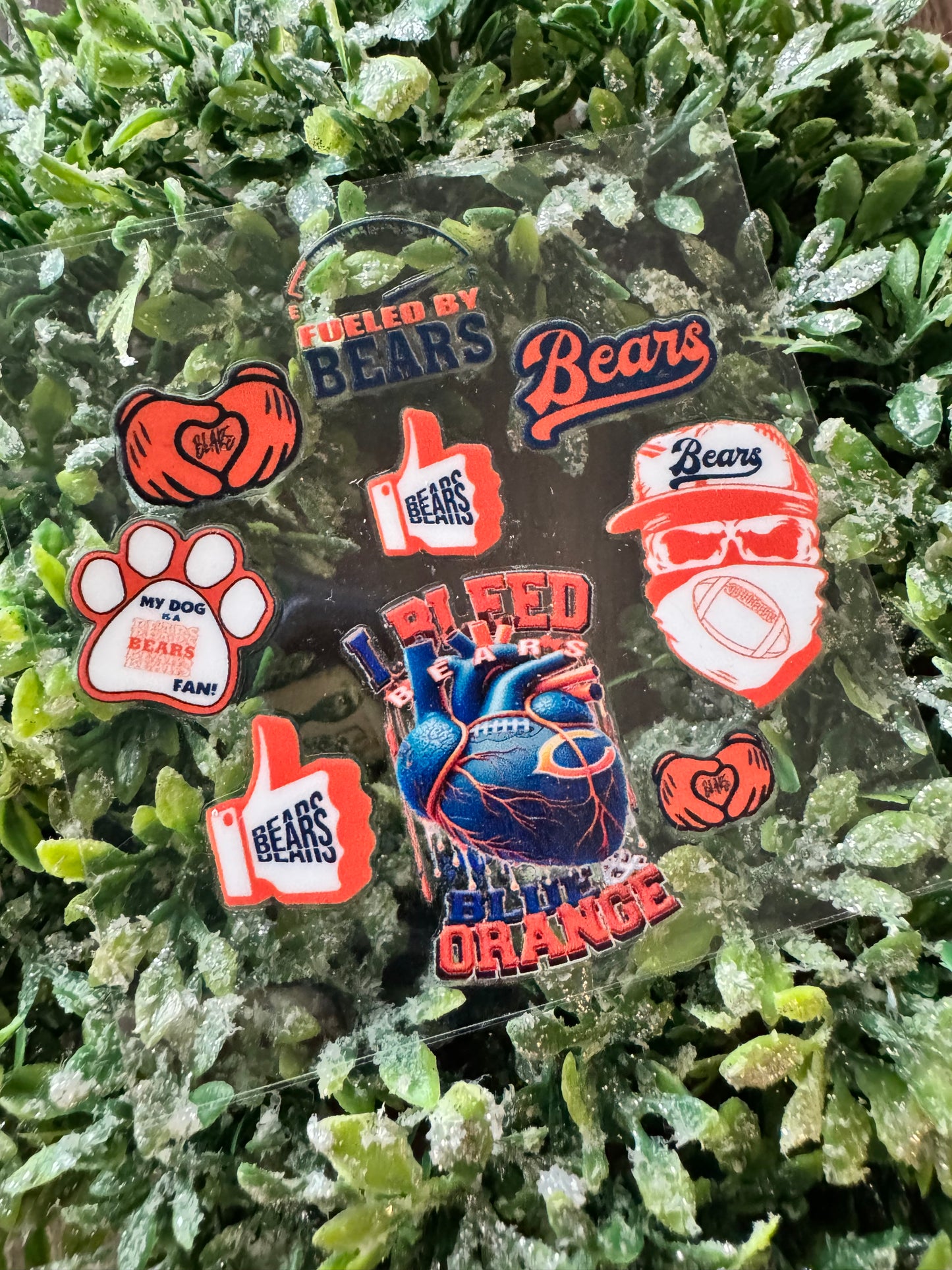 Chicago Football Heart Circle Decal