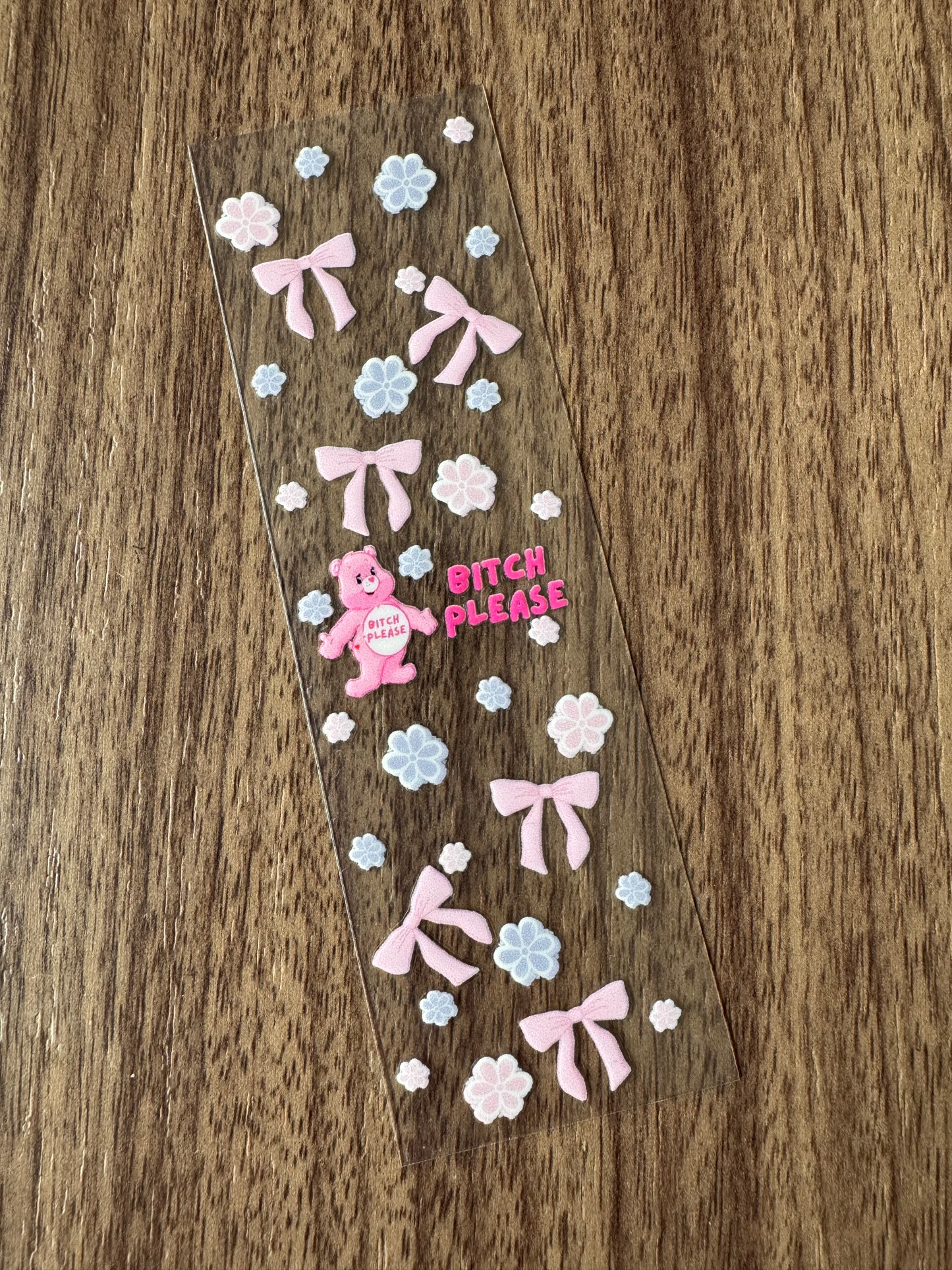 Pink Swear Bear Bows Pen Wrap