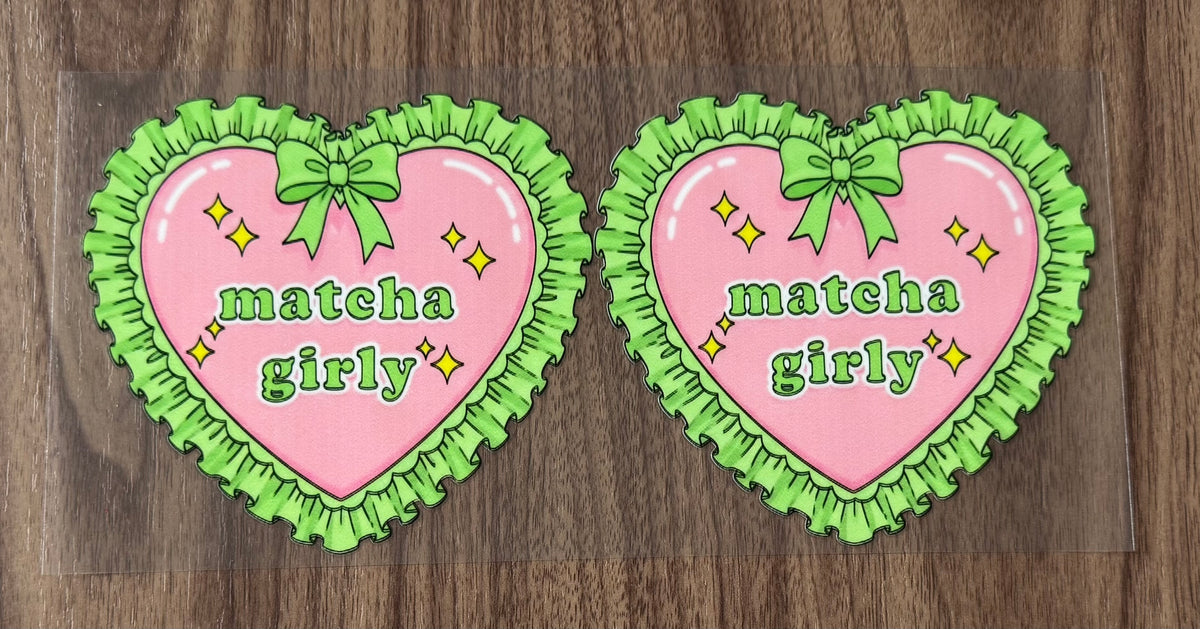 Matcha Girly Heart Decal Sheet