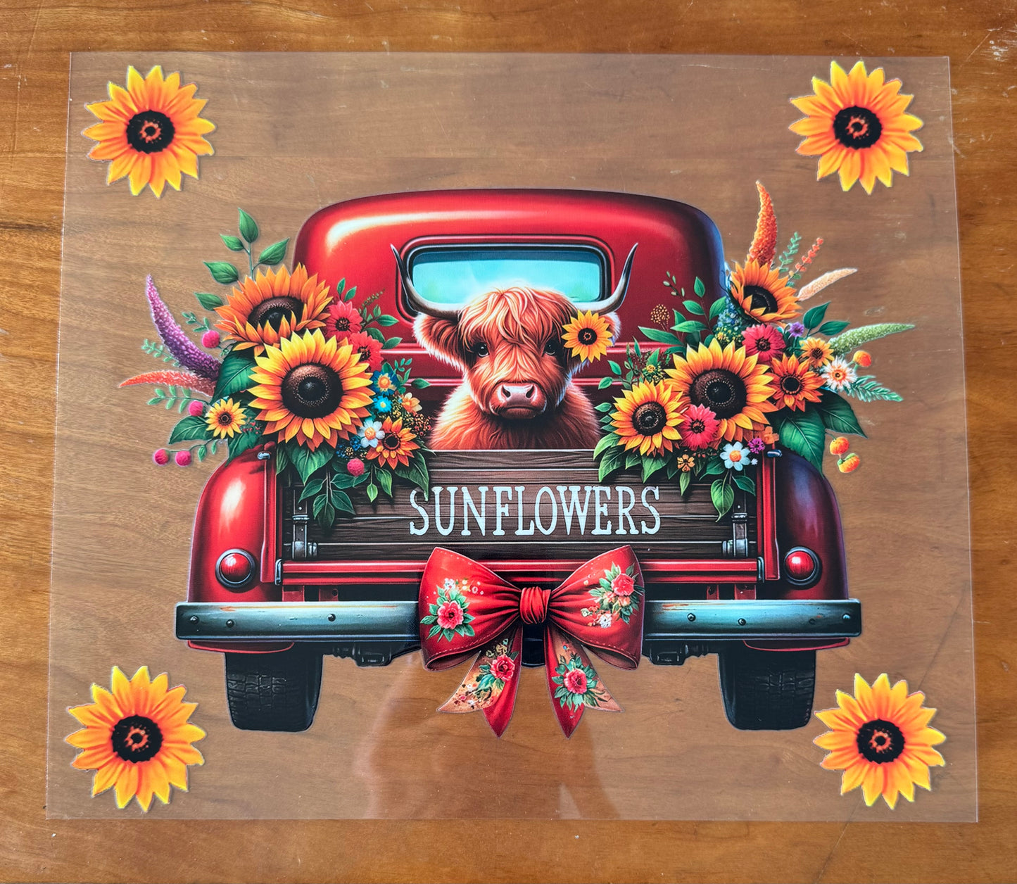 Red Truck Cow Cup Wrap