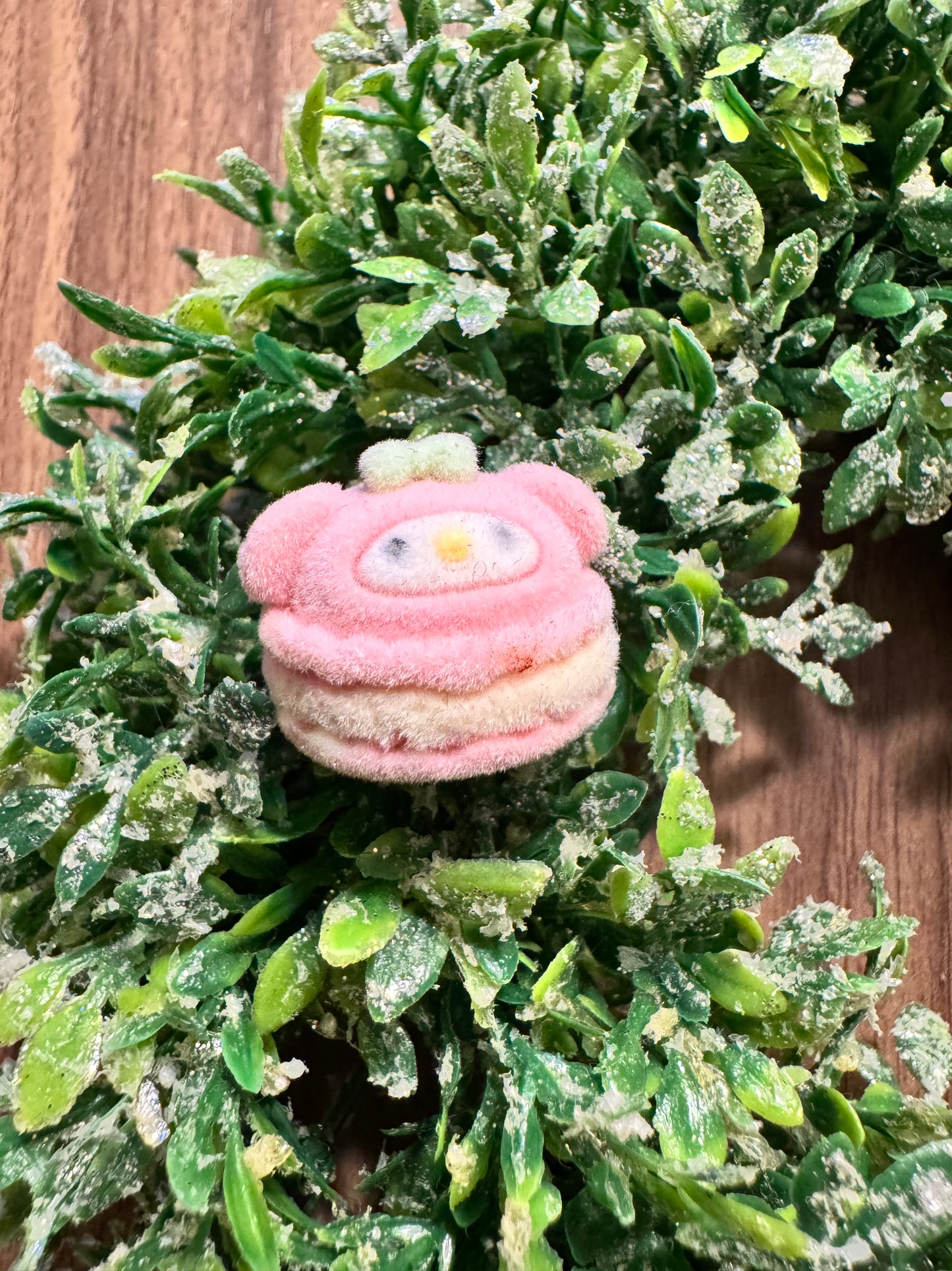 Flocked Pink Kawaii Macaroon Focal