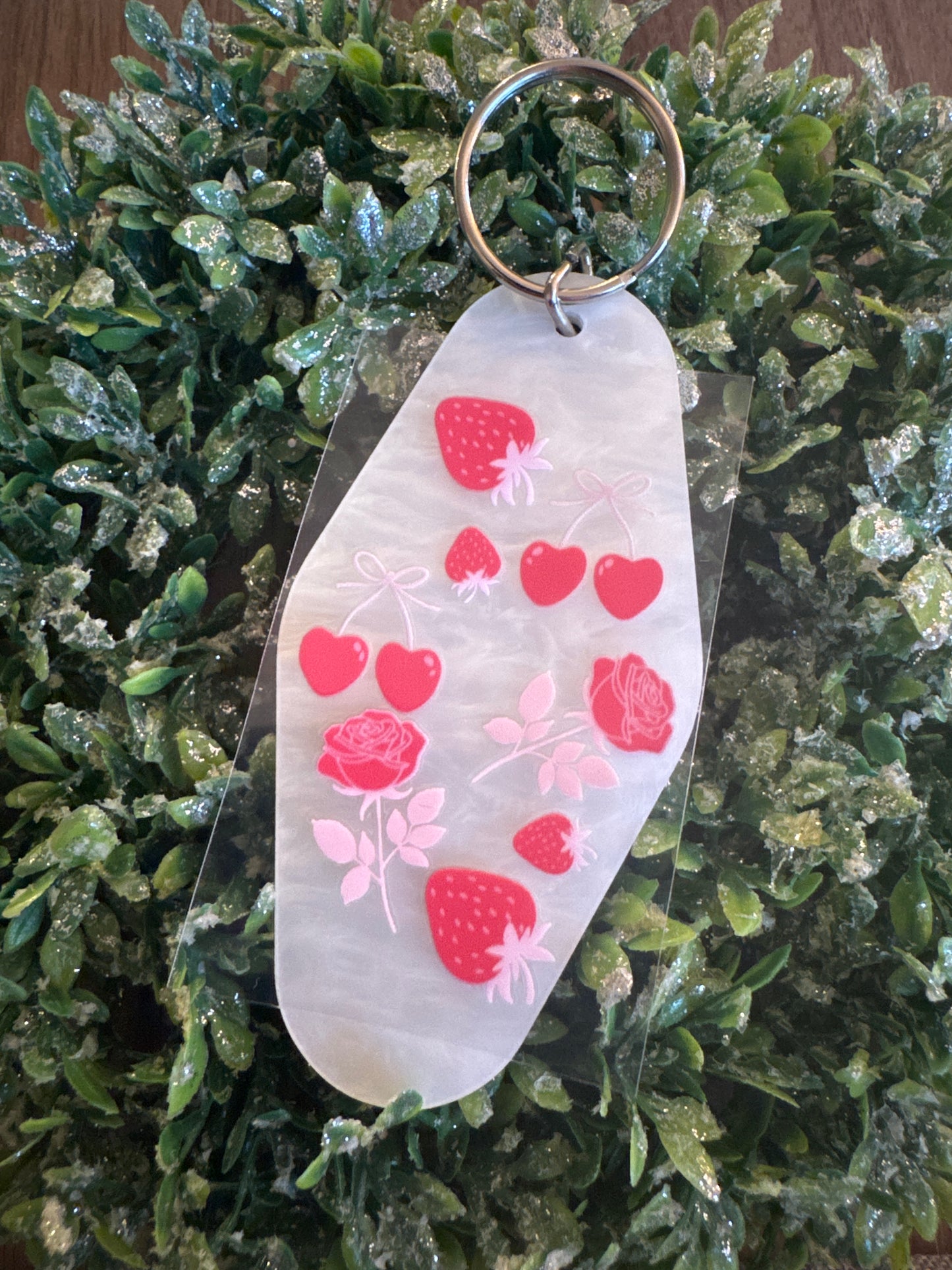 Strawberry Hearts Keychain Decal