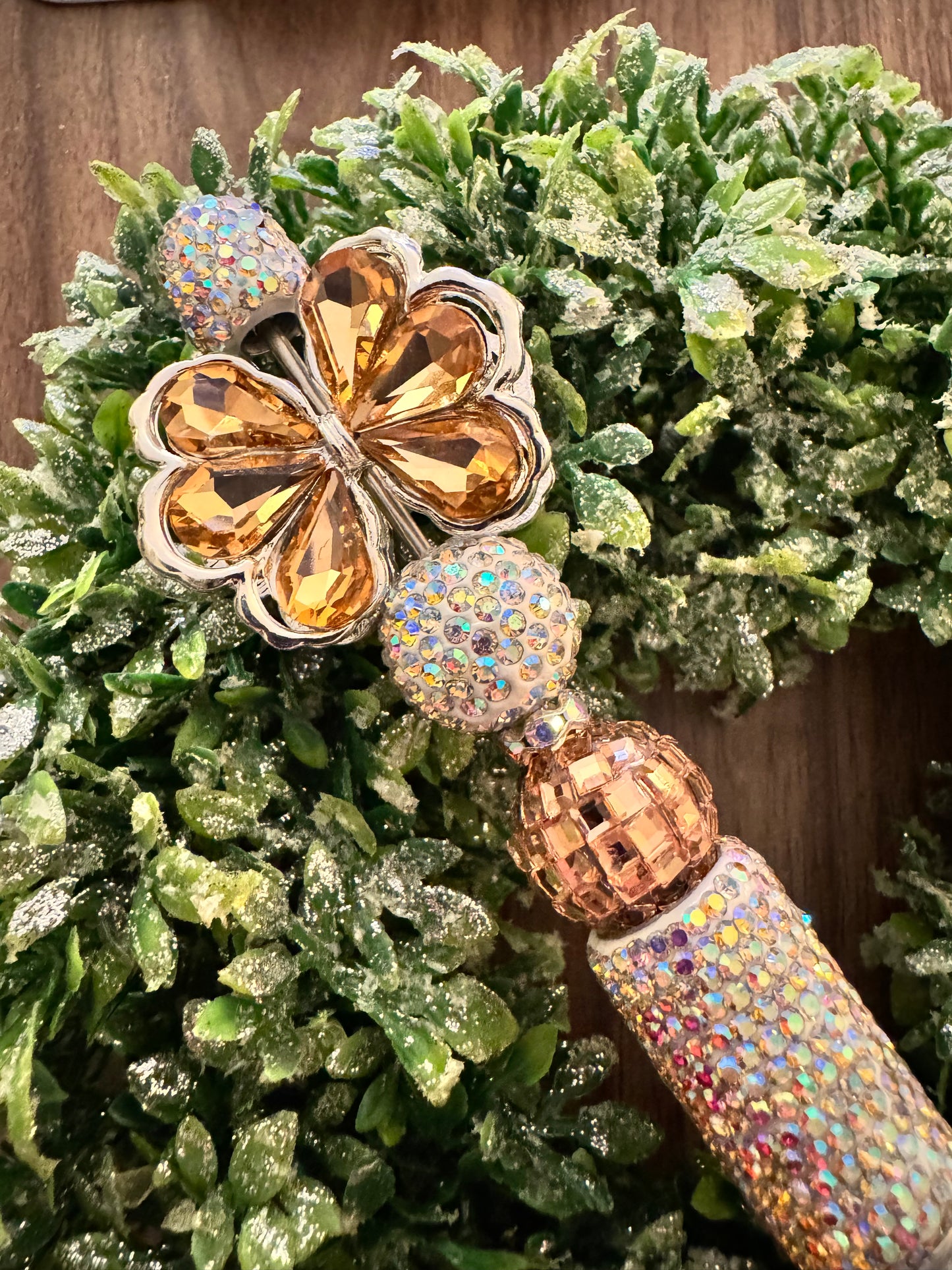 Champagne Crystal Petals Fancy Pen