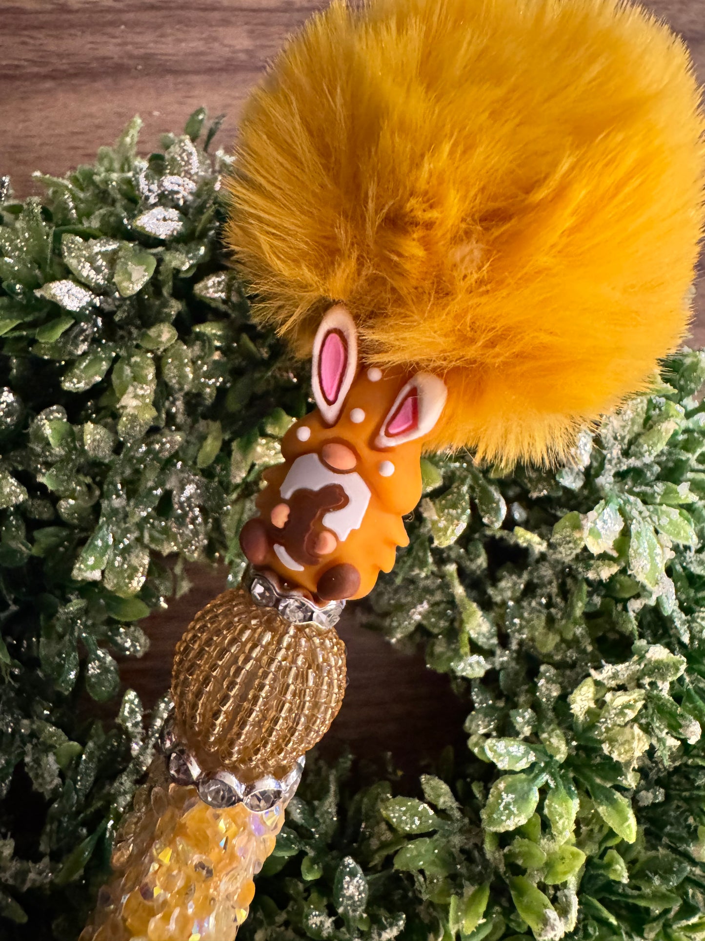 Chocolate Bunny Gnome Pom Pen