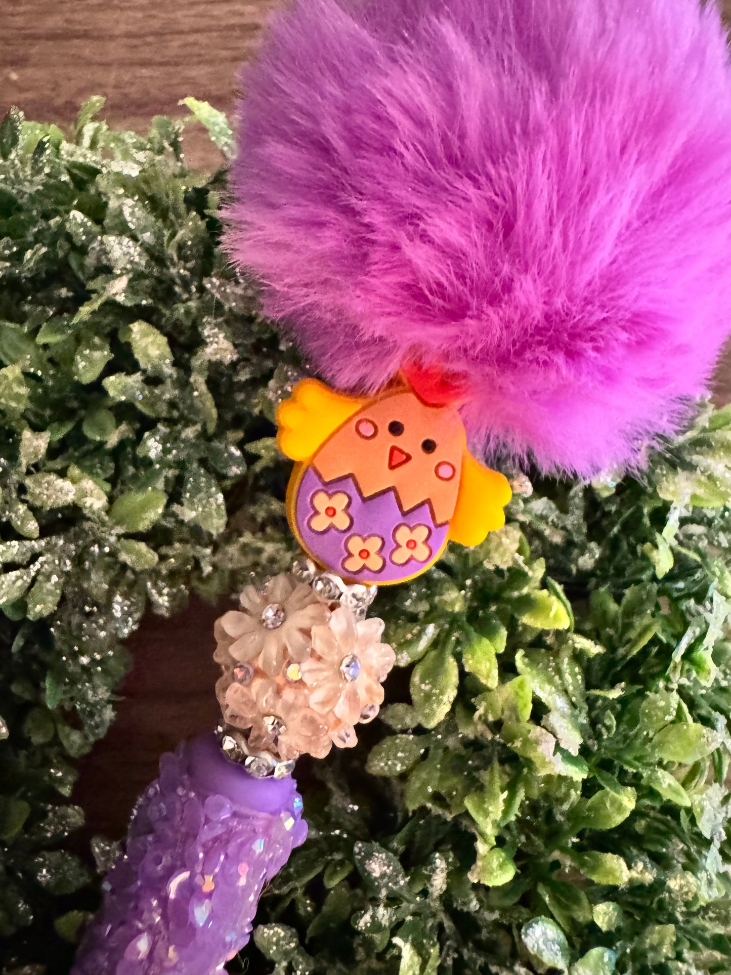 Purple Chicken Pom Pen