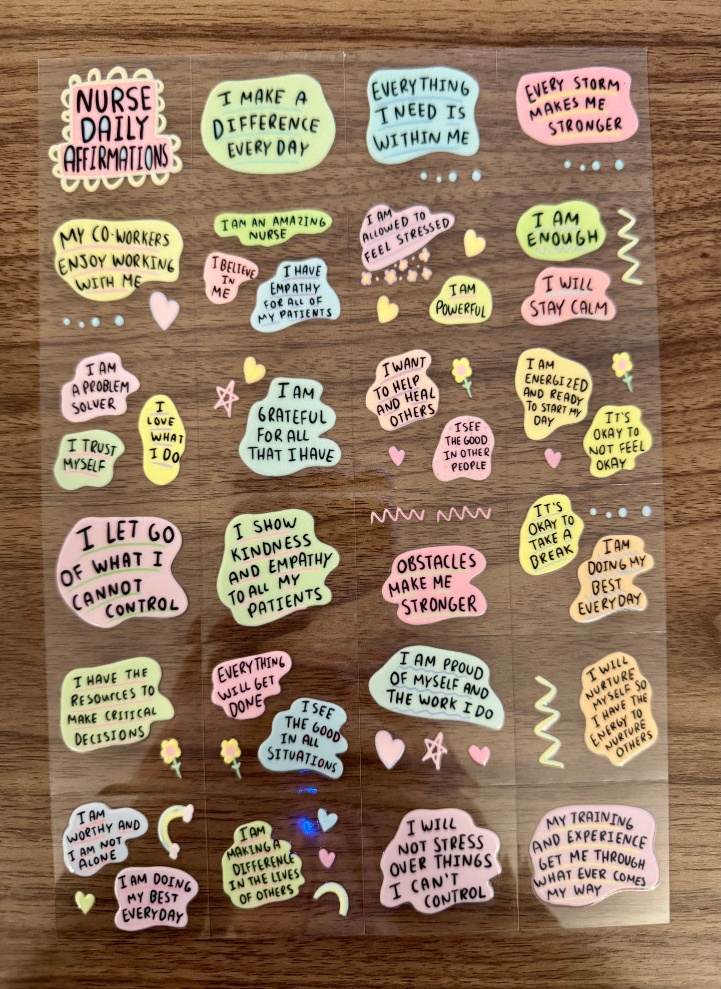 Nurse Daily Affirmations Sheet