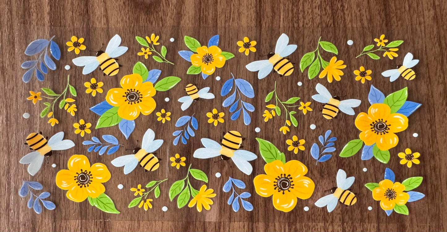 Flowery Bees Cup Wrap