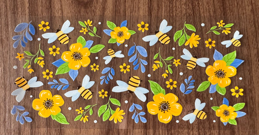 Flowery Bees Cup Wrap