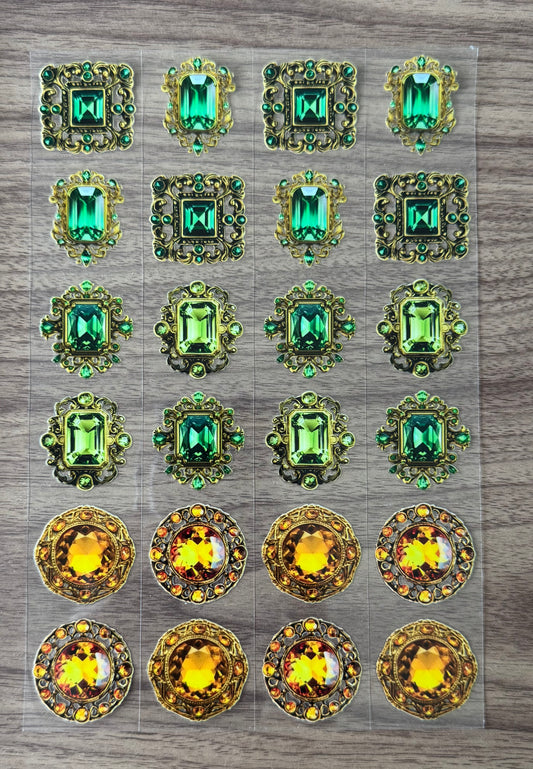 Green & Yellow Jewels Sheet