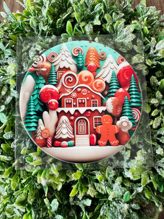 Gingerbread Christmas Circle Decal