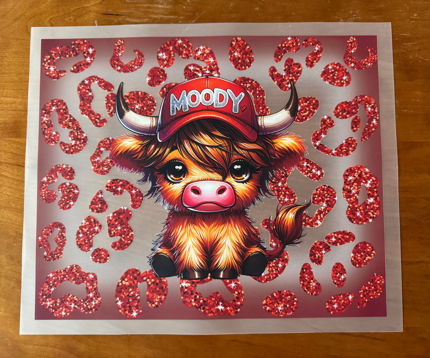 Red Moody Cow Transfer