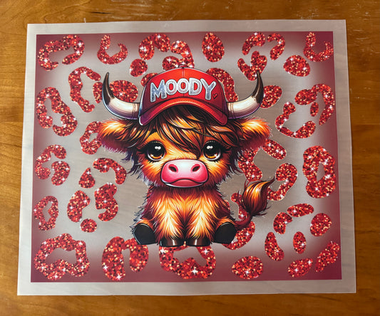Red Moody Cow Transfer