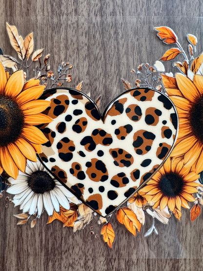 Flowery Cheetah Heart Cup Wrap